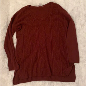 Motherhood Maternity Tunic Cable Knit Sweater sz L